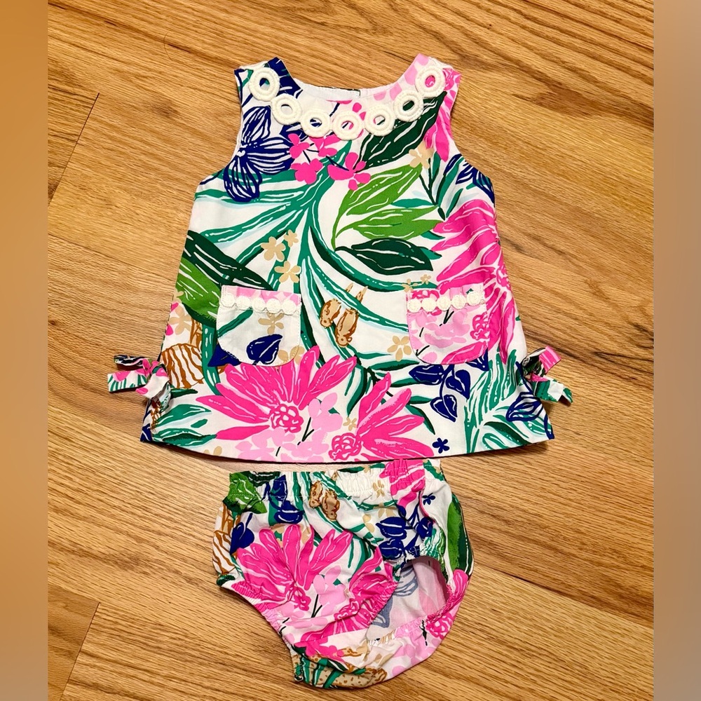 Lilly Pulitzer Shift Dress with Bloomers 3-6 month Multi Endless Summers